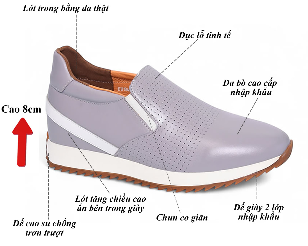 Giày cao 7cm thể thao cao cấp 8